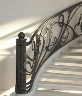 Кованые черные перила Код: ЛП-83