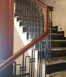 Эксклюзивные кованые перила для шикарной лестницы Код: ЛП-315