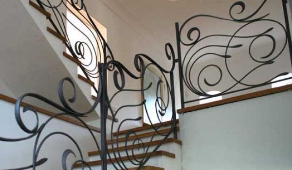 Изогнутые кованые перила  Код: ЛП-44